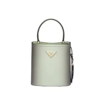 PRADA Panier Leather Shoulder Bag Crossbody Bag Handbag Small Size Women's Gradient Green