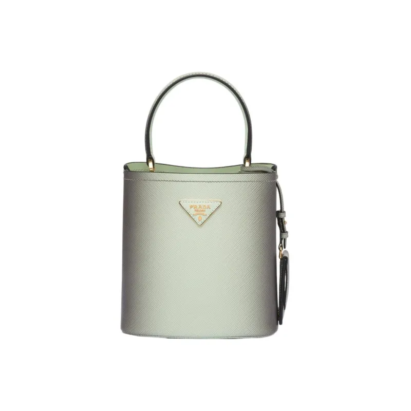PRADA Panier Leather Shoulder Bag Crossbody Bag Handbag Small Size Women's Gradient Green-0