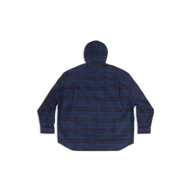 Balenciaga Checked Hooded Shirt Coat-1