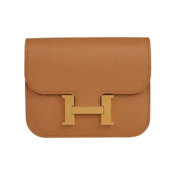 HERMES Constance Slim Epsom Calfskin Clutch Wallet Fanny Pack Regular Women's 4B Biscuit Cookie