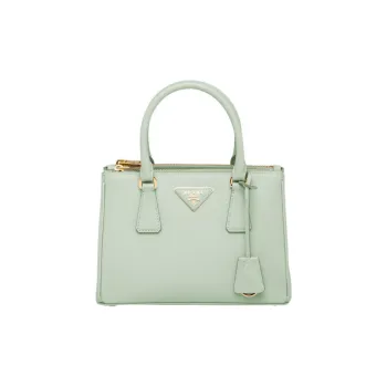 PRADA Galleria Killer Bag Leather Shoulder Bag Crossbody Bag Handbag Small Size Women's Army Green