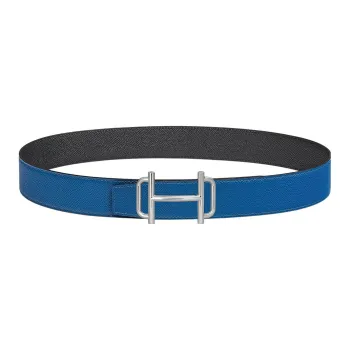 HERMES Royal Leather Belts Men Blue/Black