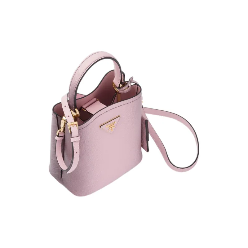PRADA Panier Leather Shoulder Bag Crossbody Bag Handbag Small Size Women's Pink-2