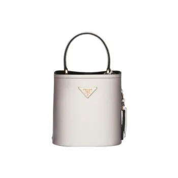 PRADA Panier Leather Shoulder Bag Crossbody Bag Handbag Small Size Women's Gradient White
