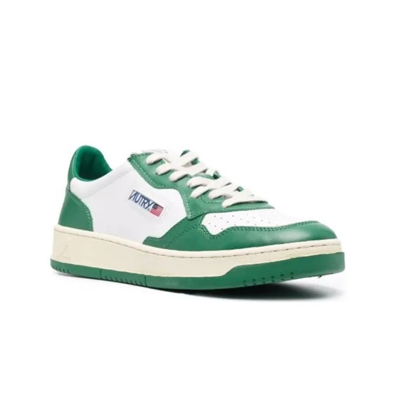 AUTRY Medalist Leather Low White Green Women's-1
