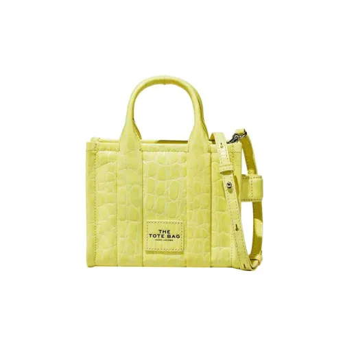 MARC leatherS Crocodile Embossed Leather Shoulder day Bag, Crossbody day Bag Extra Mini Women's Yellow Cream