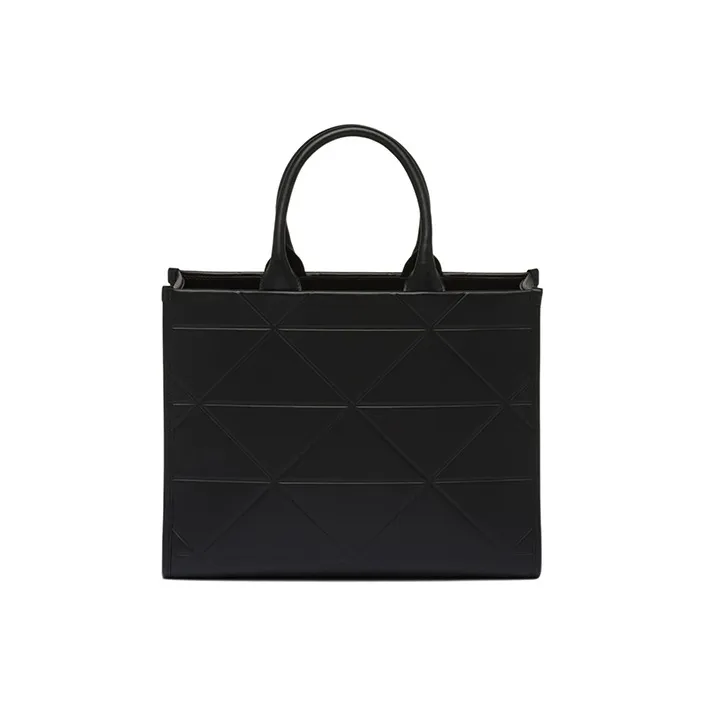 PRADA Medium Leather Symbole Bag With Topstitching Black-1