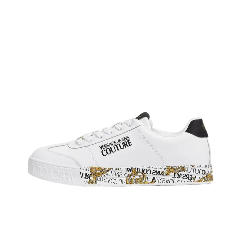 VERSACE JEANS Couture Low Top Stylish Skateboarding Shoes Men's White-0