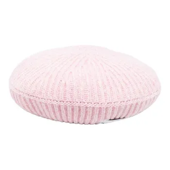 GANNI Logo Patch Ribbed Knit Hat