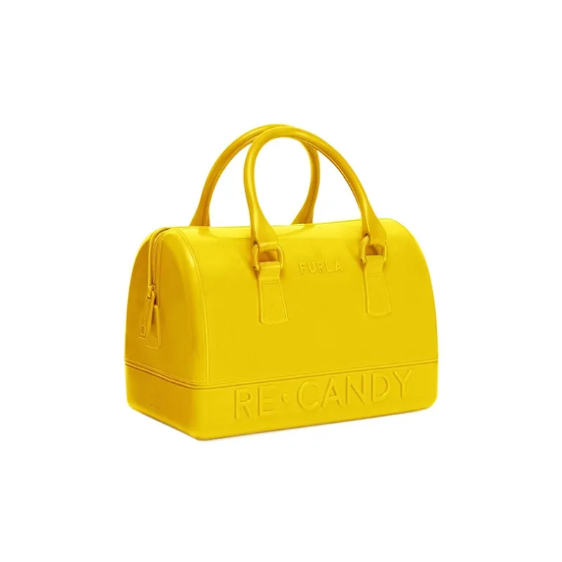 Furla Candy Boston Bag Shoulder Bag Crossbody Bag Handbag Medium Size Women's Yellow-1