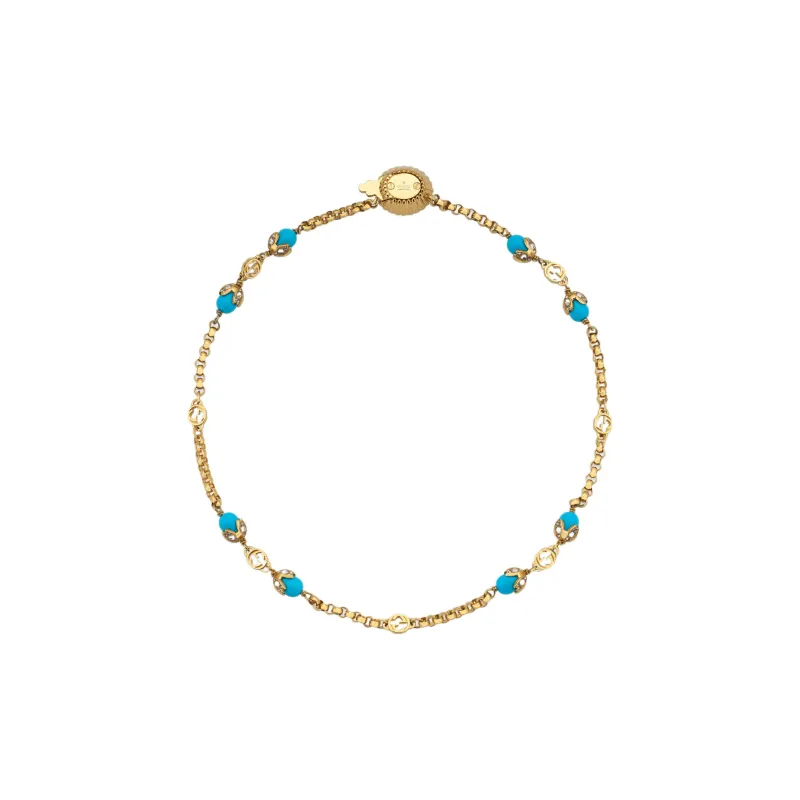 GUCCI Necklaces Women's Gold/Blue-1