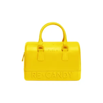 Furla Candy Boston Bag Shoulder Bag Crossbody Bag Handbag Medium Size Women's Yellow