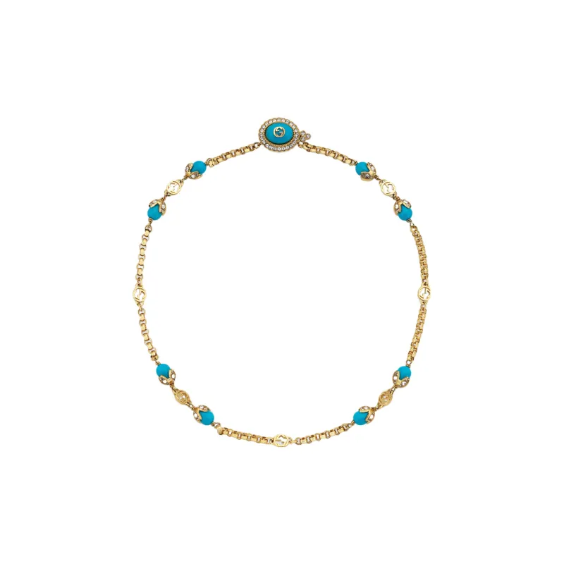 GUCCI Necklaces Women's Gold/Blue-0