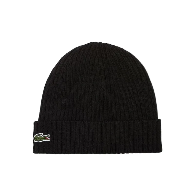LACOSTE Crocodile patch Wool Beanie-1