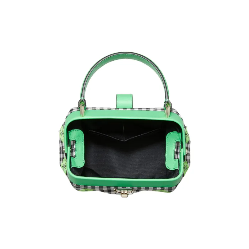 Kate Spade Remedy Embroidery Handbag Shoulder Bag Small Size Women's Black & White-2