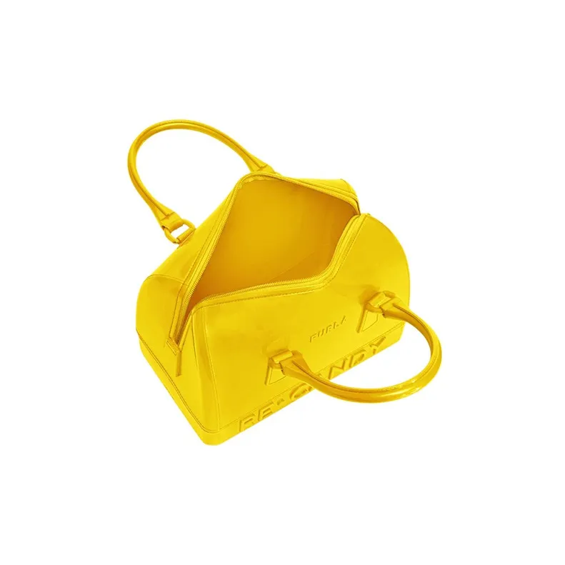 Furla Candy Boston Bag Shoulder Bag Crossbody Bag Handbag Medium Size Women's Yellow-3