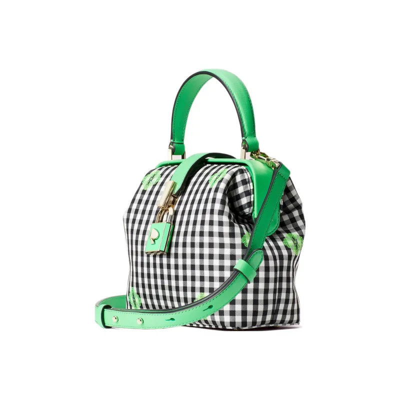 Kate Spade Remedy Embroidery Handbag Shoulder Bag Small Size Women's Black & White-1