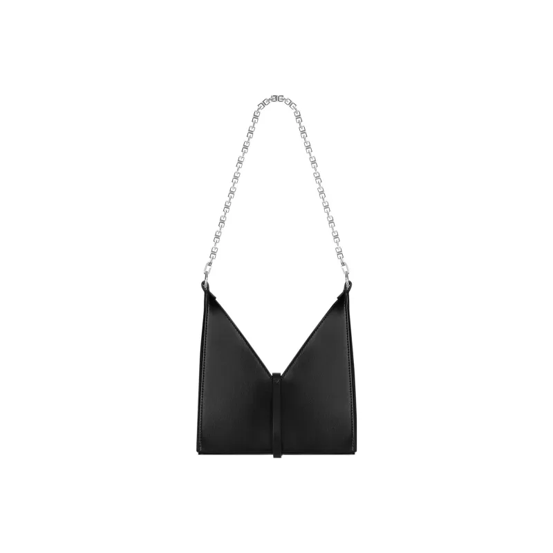 Givenchy Small Cut Out Bag In Box Leather With Chain Black-2