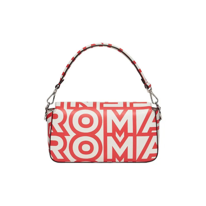 FENDI Baguette Calfskin Portable Crossbody Bag, Shoulder Bag Medium Size Women's Red/White-2