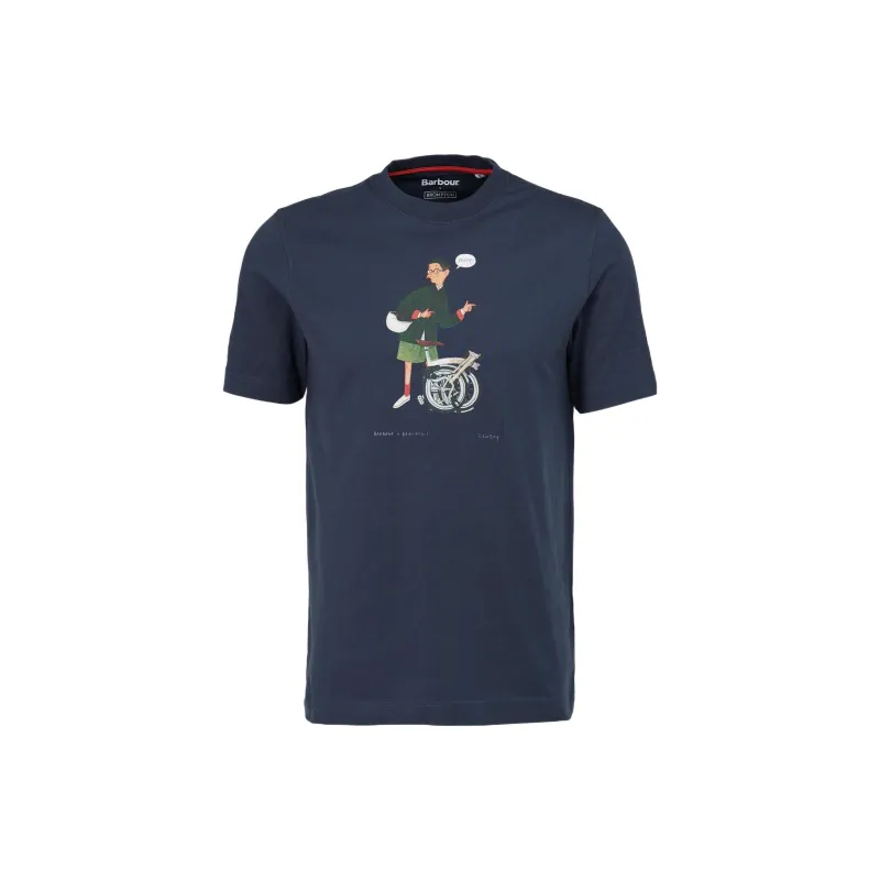 Brompton X BARBOUR T-Shirts Men Marine Blue-0