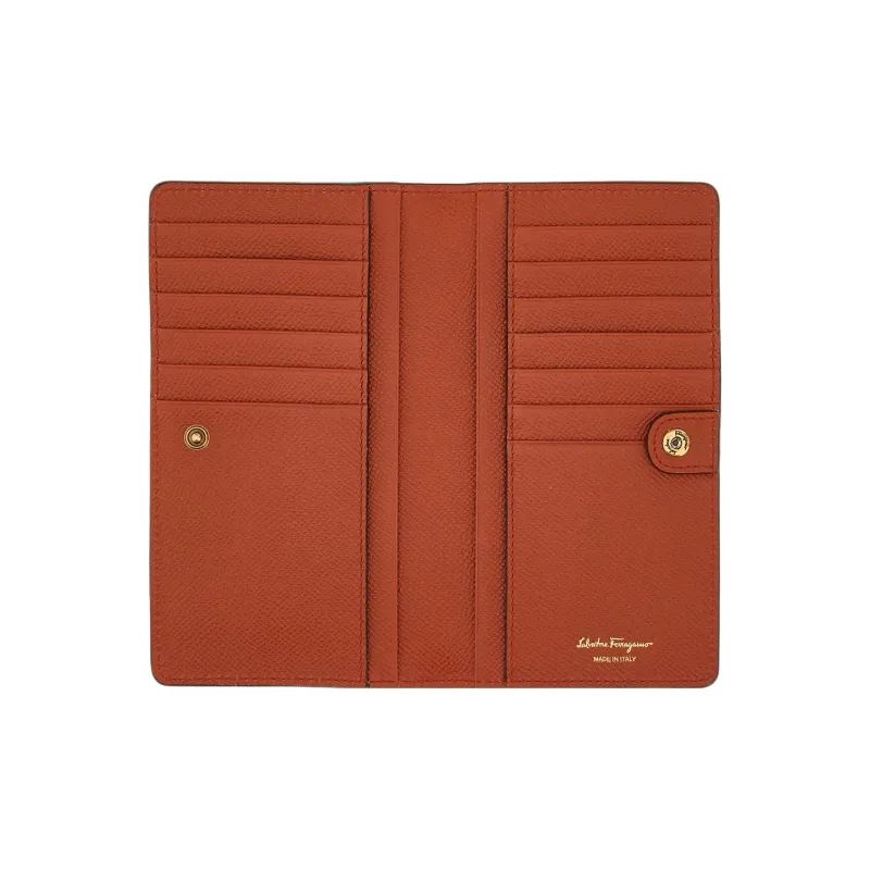 FERRAGAMO GANCINI Cow Leather Wallet Women's Orange-3