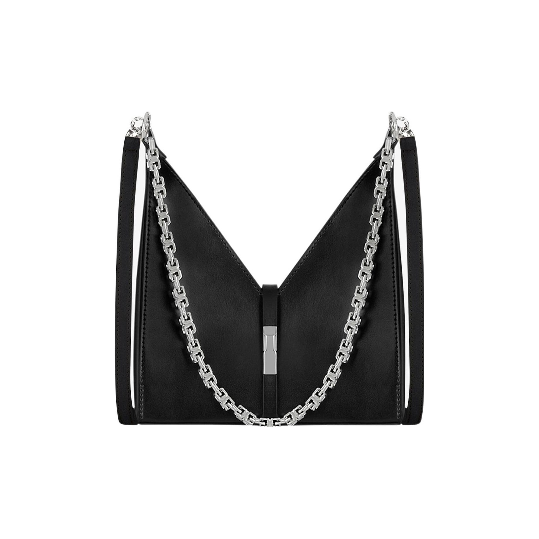 Givenchy Small Cut Out Bag in Box Leather With Chain Black
