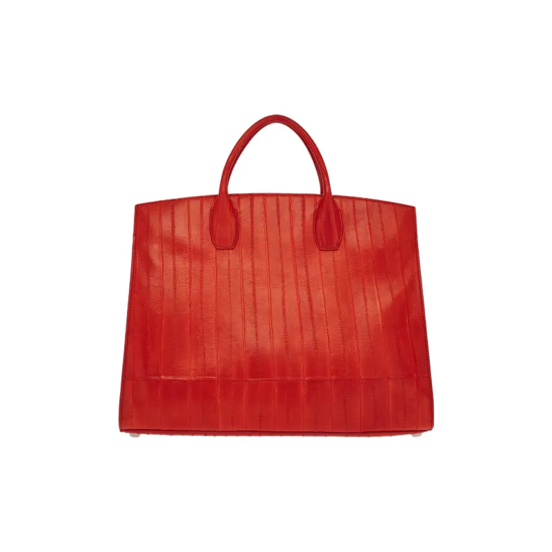 FERRAGAMO Studio Cow Leather Tote Bag Shopping Bag Handbag Men's Red-1