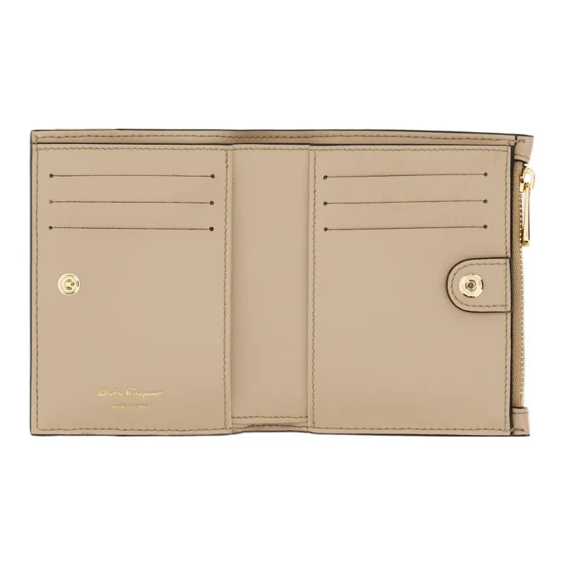 FERRAGAMO Vara Cow Leather Wallet Women's Coffee-3