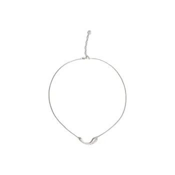 M.Wong 925 Sterling Silver Shimmer Flowing Freeform Pendant Collarbone Chain Necklace Unisex