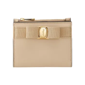 FERRAGAMO Vara Cow Leather Wallet Women's Coffee