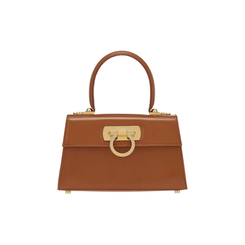 FERRAGAMO Cow Leather Shoulder Bag Crossbody Bag Handbag Women's Brown-0