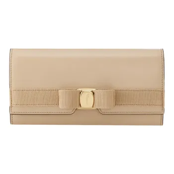 FERRAGAMO Vara Calfskin Wallet Women's Coffee
