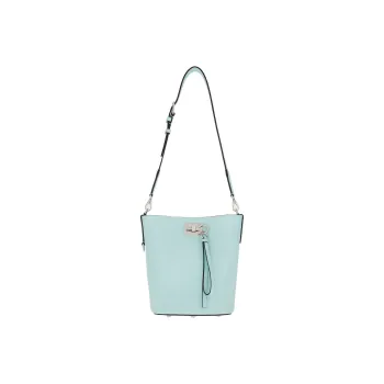 FERRAGAMO Studio Natural Grained Calfskin Bucket Bag Portable Crossbody Bag Shoulder Bag Women's Light Aqua Green