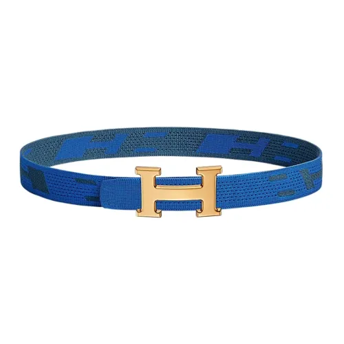 HERMES Leather Belts Men French Blue/Indigo