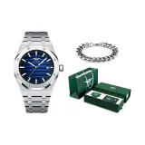 J9069G3 Silver Case Blue Dial-Steel Band[Bracelet Clothing Sets]