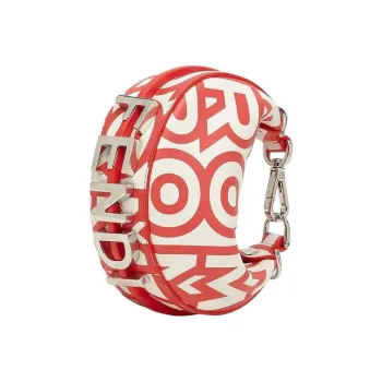 FENDI Fendigraphy Calfskin Crescent Bag Handbag Wrist Bag Extra Mini Women's Red/White