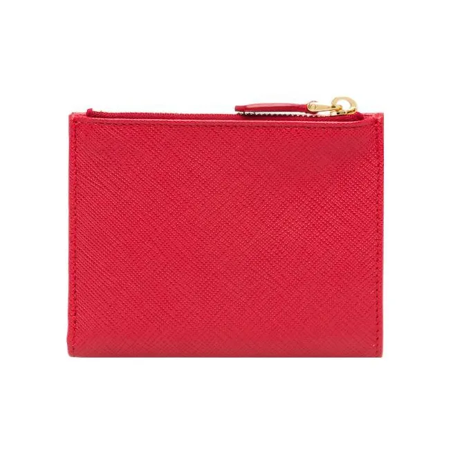 PRADA Saffiano Leather Wallet Small Size Women's Red-1