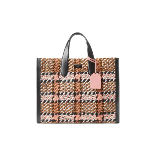 Kate Spade Manhattan Fabric One Shoulder Handbags Large Size Women's Brown & Pink