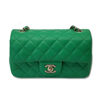 CHANEL Classic Flap CF Sheepskin Shoulder Bag, Crossbody Bag Trumpets Women's Bamboo Green