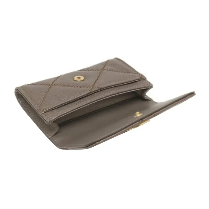 TORY BURCH TB Willa Leather Business Card Holder, Wallet Card Holder Women's Volcano Gray-5