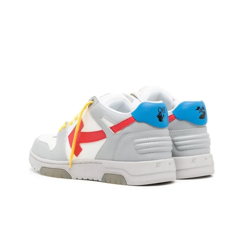 OFF-WHITE Out Of Office Low-Top Stylish Skateboarding Shoes Men's Red Gray-4
