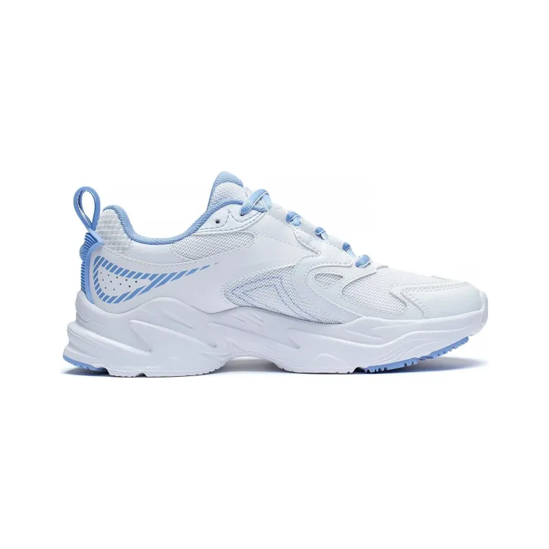 LiNing Anti Slip Wear Resistant Low Top Running Shoes Women's White Blue-1