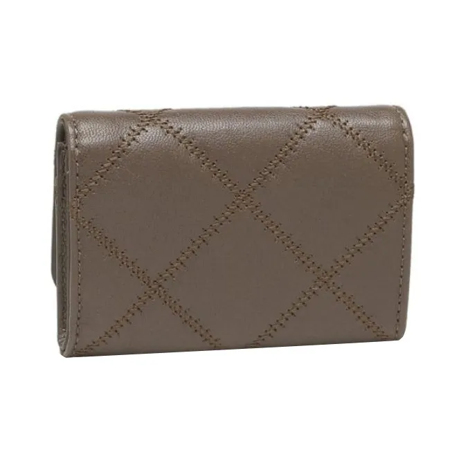 TORY BURCH TB Willa Leather Business Card Holder, Wallet Card Holder Women's Volcano Gray-4