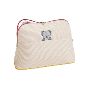 HERMES Cotton Canvas Storage Bag, Canvas Bag, Clutch, Makeup Bag Women's Natural Color