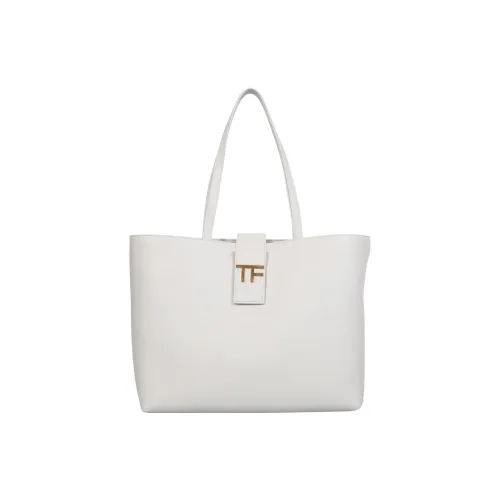 TF Leather Tote Bag Shopping Bag Handbag Shoulder Bag Small Size Women's White