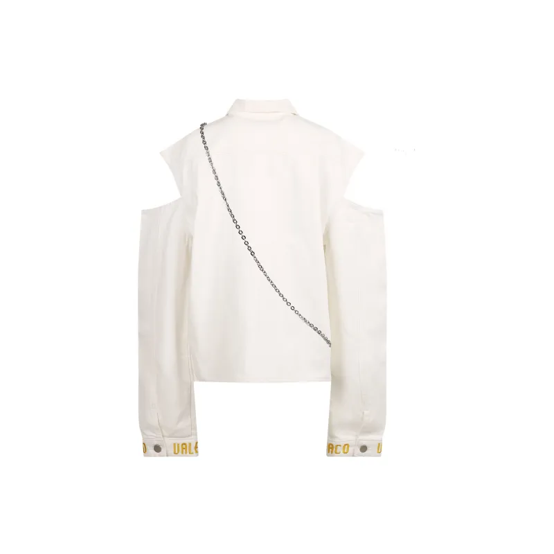 Valeria Obbaco Denim Jackets Women's White-1