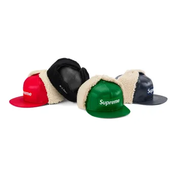 Supreme Leather Earflap Box Logo New Era
