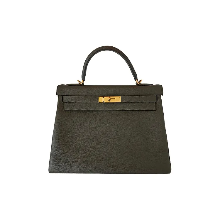 HERMES Kelly Togo Calfskin Shoulder Bag Crossbody Bag Handbag Women's C6 Vert De Gris Gray Green-0