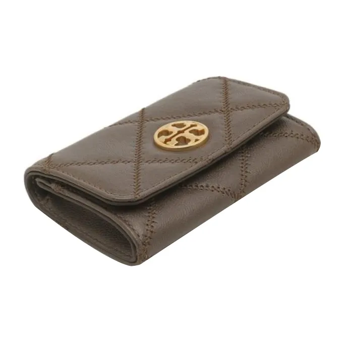 TORY BURCH TB Willa Leather Business Card Holder, Wallet Card Holder Women's Volcano Gray-2