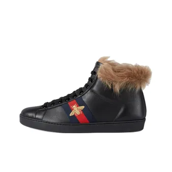 GUCCI Stripe Ace High 'Black Fur'